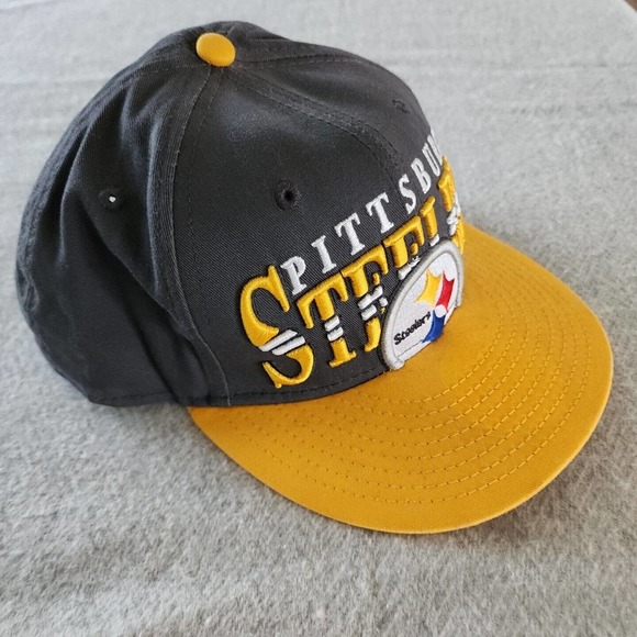 Grey & Yellow Pittsburgh Steelers Logo Trucker New Era 9 fifty Hat Snapback - Picture 2 of 5